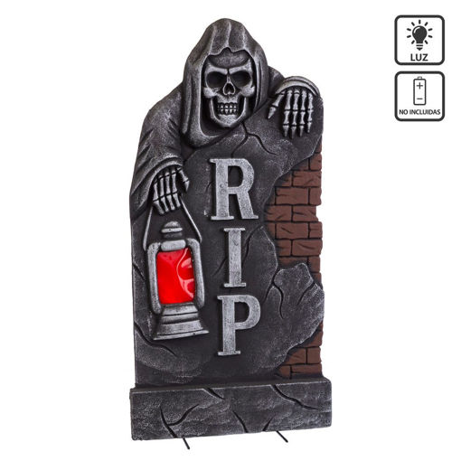 Picture of GRAVESTONE WITH LIGHT THE REAPERS 45X4X92 CM